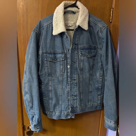 Sherpa-lined denim shirt jacket - Picture 1 of 1
